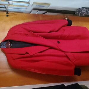 Vintage Patina International Long Wool Jacket Size 16 Red